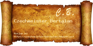 Czechmeister Bertalan névjegykártya